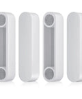 4 Pack Plastic Rod Spacer Caps for Closet Rods and Wire Shelves in white, easy install, no tool needed, shown side by side