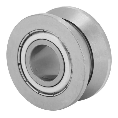 Precision Ground V Groove Roller Guide Bearing With Sealed 41ZZ Ball Unit side view showing smooth steel finish for heavy duty work.
