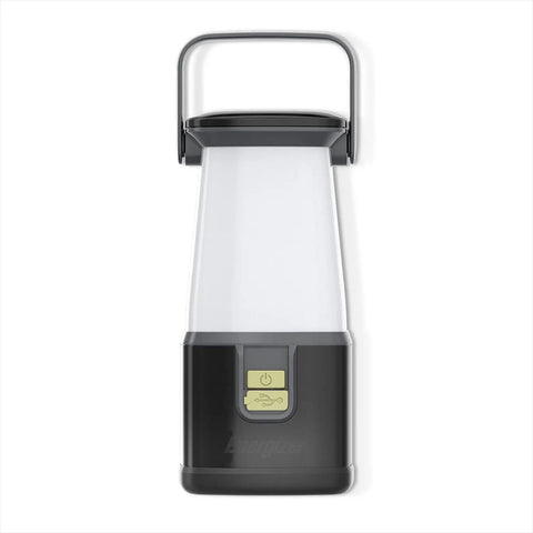 WeatherReady LED Camping Lantern Pro 360 IPX4 Water Resistant Tent Light in black and white, front view with handle.
