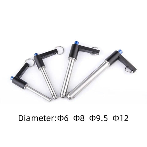 Top Shelf Stainless Steel Quick Release Ball Lock Pins With Knockout L Handle Grip For Instant Swap No Drama Fixing And Smooth Action High Precision Industrial Mounting Configuration