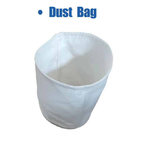 White dust bag for Badass Pneumatic Shop Vacuum Workhorse Crushes Any Workshop Mess With Hella Strong Wet Dry Suction.