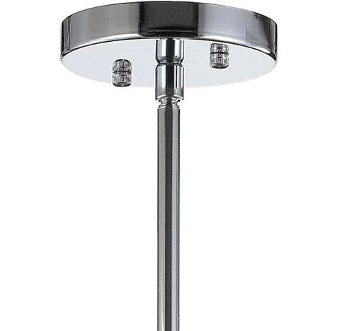 Close-up of Chrome Modern LED Pendant Light for Kitchen Island and Hallways, showcasing the adjustable hanging ceiling mount.