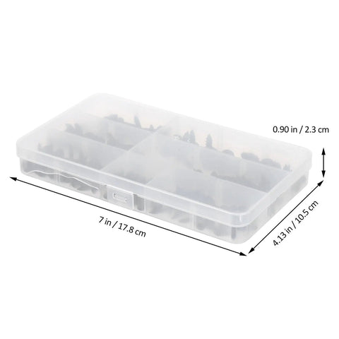 210 PC Carbon Steel Black Self Tapping Screws Kit M3.0 To M4.8 in plastic box with dimensions