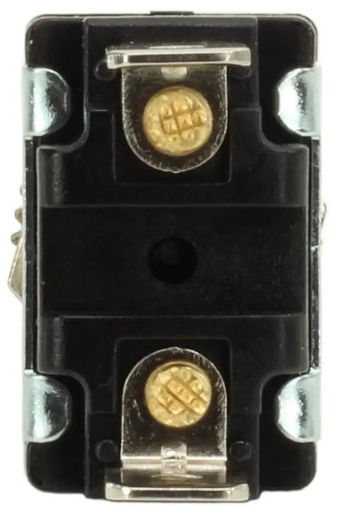 Back view of Red Momentary Push Button Switch For AC DC Power showing crimp terminals