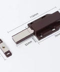 Magnetic Cabinet Push Open Latch Door Catch And Drawer Closer 2 Pack Long Stroke Magnetic Hold For Medium Cabinets Push To Open