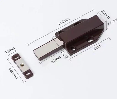Magnetic Cabinet Push Open Latch Door Catch And Drawer Closer 2 Pack Long Stroke Magnetic Hold For Medium Cabinets Push To Open