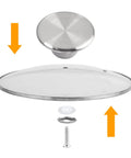 Heavy Duty Stainless Steel Pot Lid Handles Replacement Pack 4pc Rust Proof Knobs Upgrade Your Cookware For Perfect Grip And Easy Daily Cooking Chores Without Worry, 5.2cm knob and screw kit