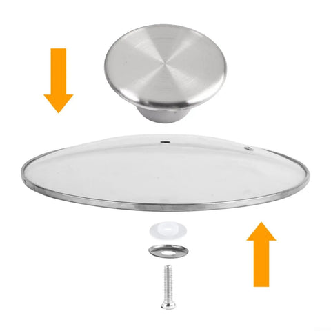 Heavy Duty Stainless Steel Pot Lid Handles Replacement Pack 4pc Rust Proof Knobs Upgrade Your Cookware For Perfect Grip And Easy Daily Cooking Chores Without Worry, 5.2cm knob and screw kit