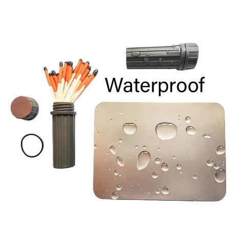 Emergency Fire Starter Kit With 6 Magnesium Shaving Packs And Waterproof Windproof Matches In A Metal Tin for Camping Hiking