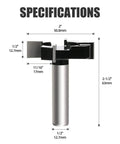 Specifications of Spoilboard Surfacing Router Bit 1/2 Inch Shank 2 Inch Diameter 4-Wing YG6X Carbide Rabbet Slot Cutter