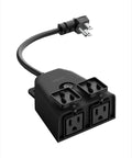 WiFi Smart Outdoor Plug With Two Weather Resistant Outlets showing dual sockets and short power cord