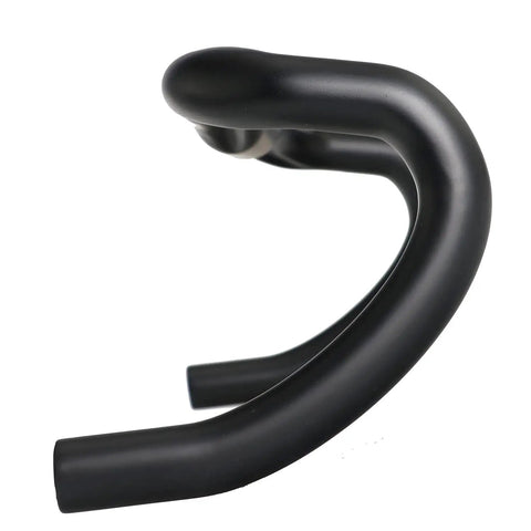 Side view of Pro Grade Full Carbon Road Drop Handlebar 31.8mm Clamp Lightweight 128mm Drop 89mm Reach UD Matte Black ergonomic design