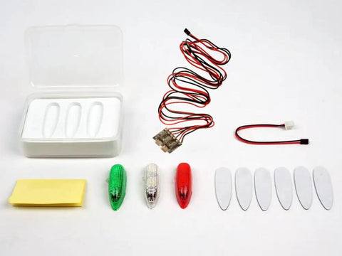 3 Piece LED Light Kit For RC Planes And Drones With Rechargeable Red Green White LEDs Ultra Bright Navigation Lights components