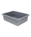 Ribbed Bottom Bussing Tubs For Heavy Duty Parts Organization, Gray Storage Bins With Nesting Design, 22 X 17 X 7 Inches, Rugged And Built Tough As Nails With Polypropylene Construction, 12 Pack For Shop And Garage Storage.