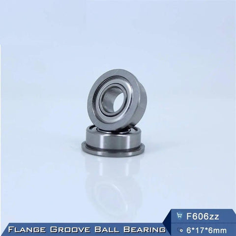 Premium F606ZZ Deep Groove Ball Bearings With ABEC 5 Precision And Sealed Ends For Industrial Machinery, 6x17x6mm chrome steel construction.