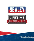 Sealey brand logo with Lifetime Guarantee badge, highlighting warranty information for products.