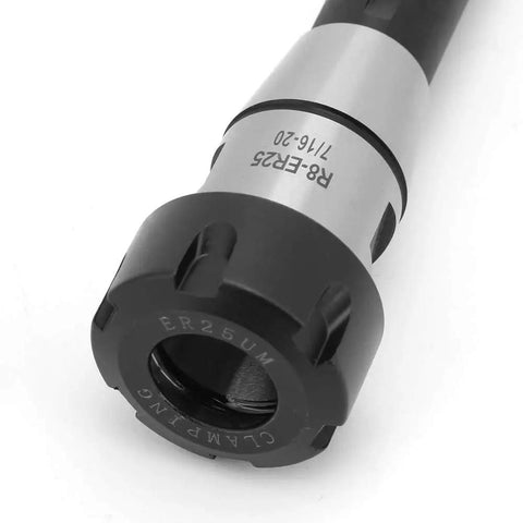 Rock Solid Fabater Spring Collet Chuck Holder With R8 ER25 design, featuring a black and silver finish for high-speed machining.