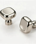 Dope Ultra Sleek Titanium Silver Square Mushroom Cabinet Knobs Set 1.07 Inch Rounded Zinc Alloy Drawer Knobs Polished Chrome