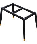 Heavy Duty Rectangular Metal Desk Legs With Adjustable Height Steel Table Frame And Suction Cup Feet For Smooth Diy Office Workstation Setup That Is Rock Solid And Looks Dope On Any Desk Or Dining Surface, black legs with gold feet.