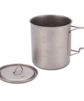 750ml Folding-Handles Outdoor Water Mug For Camping And Hiking, Lightweight Alloy Cup with Lid, Portable Hydration Bottle