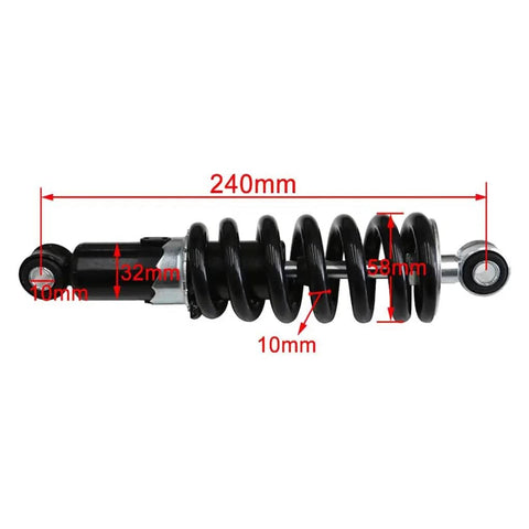 Heavy Duty 240mm Go Kart Rear Shock Absorber Suspension 9.45 Inch 1200LBS Off Road Upgrade For Dirt Pit Bike ATV UTV Drift Trike