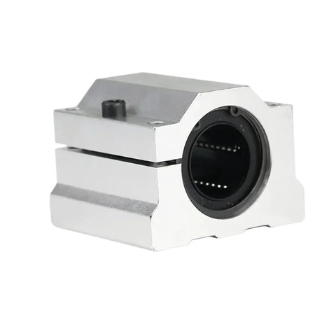 Heavy Duty Linear Guide Bushing SC10AJ SC12AJ Precision Slider Bearing Unit view showing aluminum housing for 10mm and 12mm shafts.