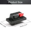 5 Piece Spring Speaker Terminal Clips Set, 2 Way Spring Connection Clip Jacks, Push Release Connector dimensions
