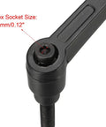 No Fuss M6 X 25mm Matte Black Quick Release Clamp Knobs With Snappy Ratcheting Lock Lever showing 3mm hex socket for easy adjustments.