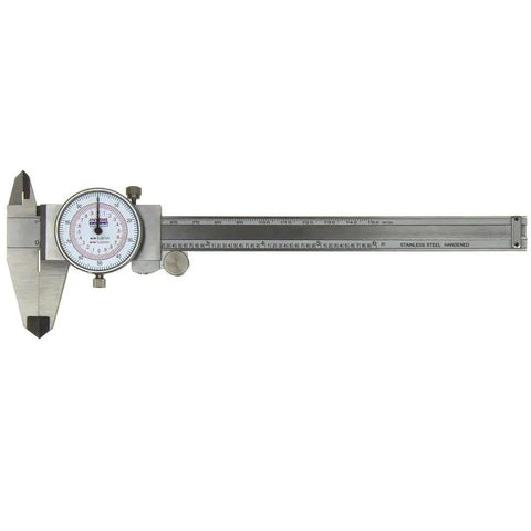 Dial Caliper 6 Inch 150 mm With Dual Reading Scale Metric And SAE Inches Handy Pro Grade Stainless Steel Precision Tool