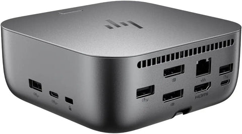 Universal Thunderbolt 4 Docking Station And 100W USB C Hub Port Replicator Bundle showing multiple ports and a modern design.