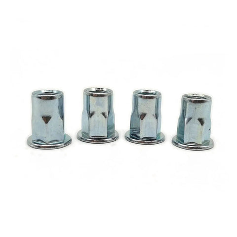 Heavy Duty Flat Head Threaded Insert Nut Zinc Plated Carbon Steel Hex Rivet With Knurled Body For Sheet Metal Steel And Aluminum
