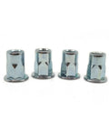 Top Notch Carbon Steel Flat Head Threaded Insert Nut And Hex Rivet For Heavy Duty Sheet Metal Jobs, set of four.