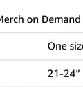 Hang Glider Dad Hat size chart showing one size fits heads 21-24 inches for Adrenaline Junkies Adjustable Light Blue Baseball Cap.