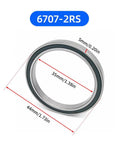 Deep Groove Ball Bearing Pair 6707-2RS 35x44x5mm High Speed Low Noise Steel Machine Parts, showing dimensions and rubber seal.