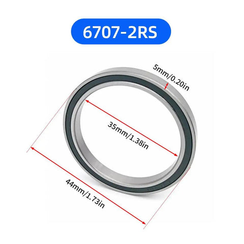 Deep Groove Ball Bearing Pair 6707-2RS 35x44x5mm High Speed Low Noise Steel Machine Parts, showing dimensions and rubber seal.