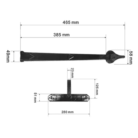 Premium 6 Piece Steel Garage Door Handle Hinge Kit With Smooth Damping Decorative Hardware Set Built Like A Rock For Cabinets And Doors No Kickback Ever, black steel hinge dimensions shown