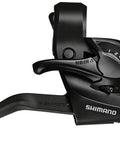 Close-up of the Mountain Bike Shifter And Brake Lever Set 3x6 Speed With SIS Index Tech showing optical gear indicator and lever details.
