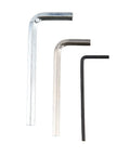 Set of three metal hex keys of varying sizes, suitable for DIY projects and assembly tasks, high-quality steel.