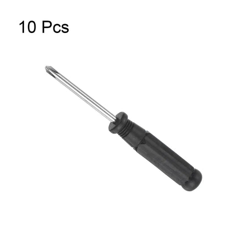 Badass Mini Phillips Screwdriver Set Four Millimeter Cross Heads With Slick Comfort Grips For Quick Tech And Watch Repairs Premium Steel Shaft Is A Total Game Changer For A Ten Piece Kit, featuring a close-up of a 4mm screwdriver.