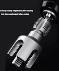 Heavy Duty Pipe Threading Tool Kit For 1/2 And 3/4 Inch Pipes Internal And External Rethreading Electric Drill Compatible Pro Grade Carbon Steel Repair Tool For Accurate Thread Restoration close-up view.