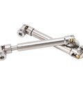 Two Pack Stainless Steel M4 RC Drive Shafts for One Tenth Scale Crawler Upgrades with brass ball joints, 113mm length