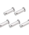 Single Hole Clevis Pins 10mm by 30mm Flat Head 304 Stainless Steel Link Hinge Pin Set of 5 Heavy Duty Durable Fasteners for Tools Machinery and DIY Projects, 5 pins
