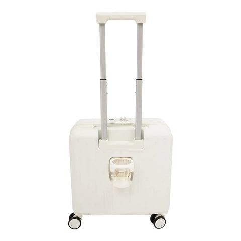 Back view of 16 Inch Underseat Carry On Luggage Hard Shell With Spinner Wheels Airline Approved TSA Lock Front Pocket Ultra Lightweight