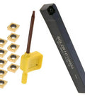10 Pack CCMT060204 Carbide Inserts With SCLCR1010H06 Lathe Tool Holder For External Turning Alloy Steel Machining