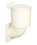 Energy Saving Dryer Vent Closure No Brainer Outdoor Vent Cover With Self Sealing Design in white, wall-mounted view.