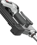 Close-up of the Finish Nailer from the Dead Simple Six Gallon Pancake Air Compressor Bundled With Three Pro Nail Guns.