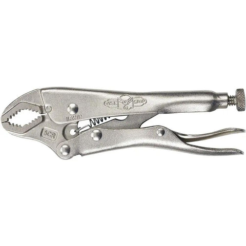 Curved Jaw Locking Pliers 5 Inch, 1-1/8 Inch Jaw Capacity, Carded, Heavy Duty Alloy Steel, Hex Key Tension For Extra Secure Grip