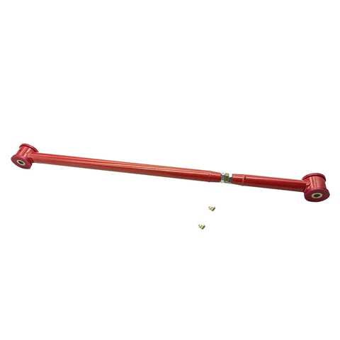 Adjustable Rear Panhard Track Bar With Polyurethane Bushings For GM SUVs Suburban 1500 2500 Tahoe Avalanche Yukon Escalade Hummer H2 2000 To 2006 2003 To 2009 Beefed Up For Better Alignment Handling And Stability Off Road. red steel rear track bar with polyurethane bushings and hardware