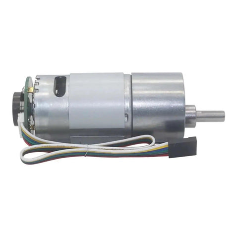 Side view of Built Tough High Torque Gear Motor Encoder With Reversible Reducer 24V DC 506 Reduction Metal Gearbox
