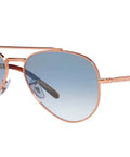 Dope Unisex Aviator Sunglasses Rose Gold Frames With Clear Gradient Blue Lenses 58mm Authentic Authorized Retailer